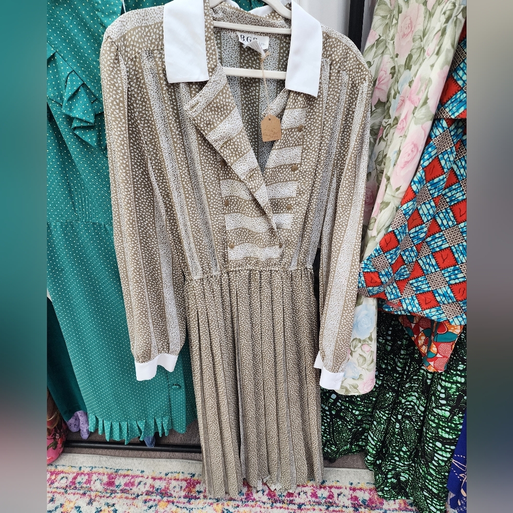 Vintage 80s Dress Pleated